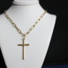 14k Rope Gold Chain With Cross Pendant